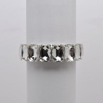 QQ3438B1S CRYS/S RECTANGLE STONE STRETCH BRCLT
