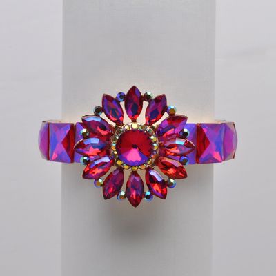 QQ2485B11G  FU-AB/G  SQUARE STN W' FLWR CNTR BRCLT