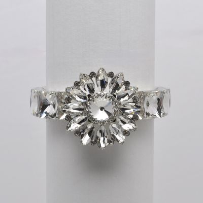 QQ2485B1S  CLR/S  SQUARE STN W' FLWR CNTR BRCLT