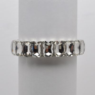 QQ3474B1S CRYS/S  SML RECTANGLE STONE STRETCH BRCLT