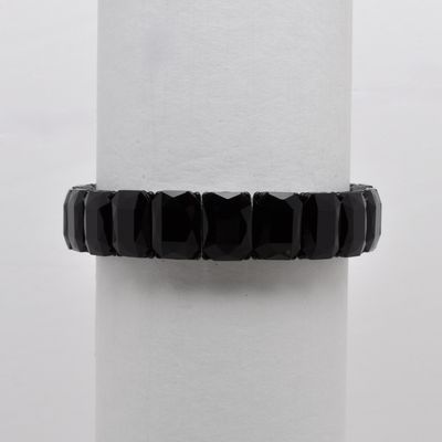 QQ3474B2S JET/S  SML RECTANGLE STONE STRETCH BRCLT