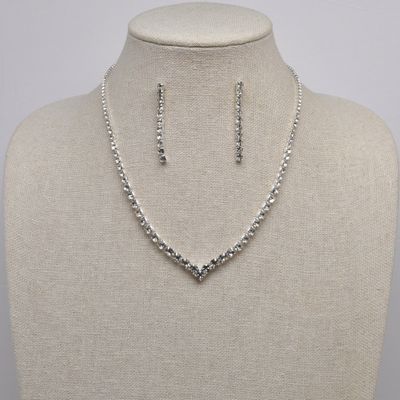 EN19986S1S CRY/SIL GRAD STNS TENNIS NECK SET