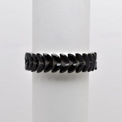 QQ3171B2S JET/S STRETCH MED-SIZE LEAVES BRACELET