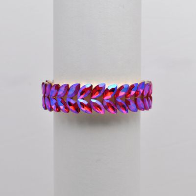 QQ3171B11G FU-AB/G STRETCH MED-SIZE LEAVES BRACELET