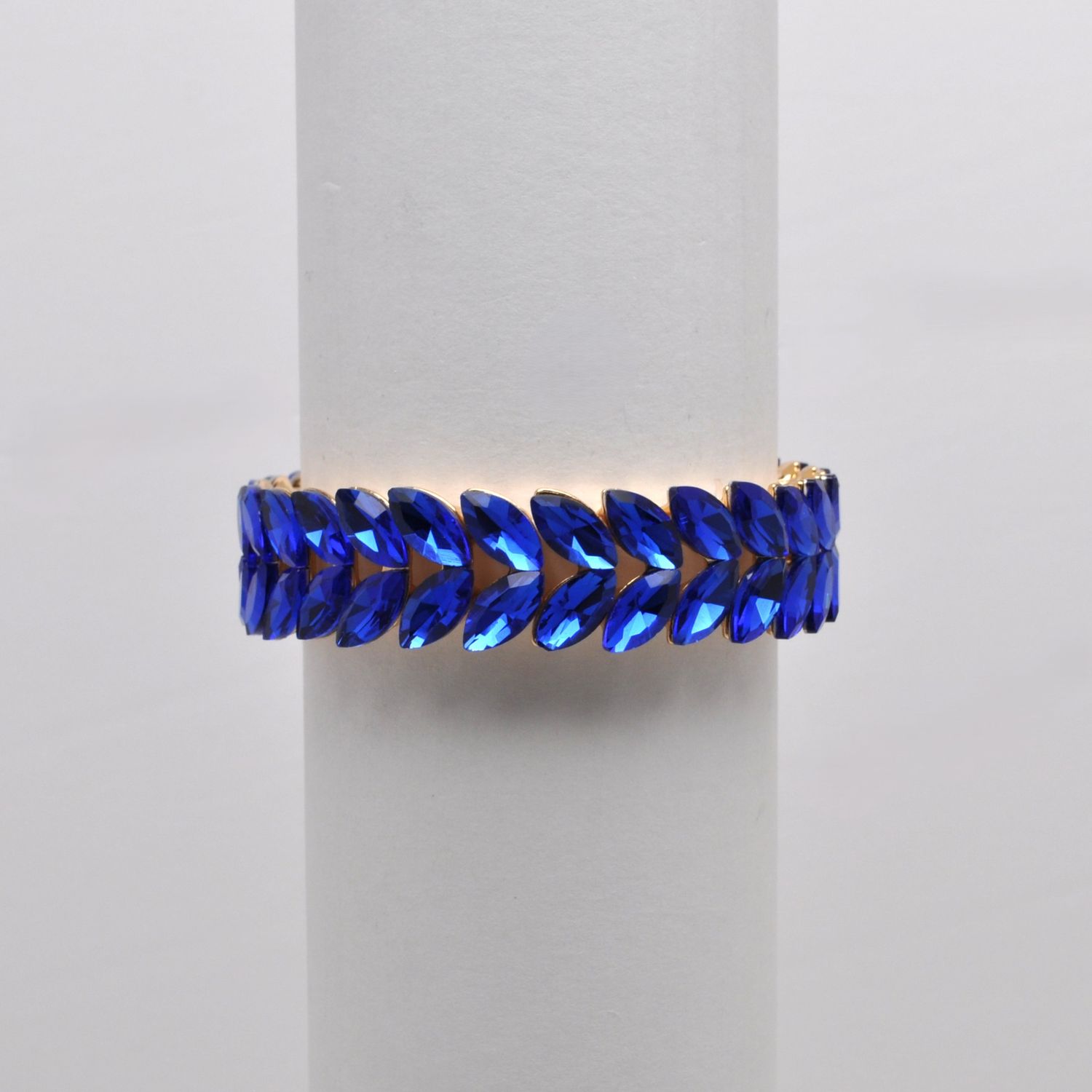 QQ3171B12G SAPP/G STRETCH MED-SIZE LEAVES BRACELET