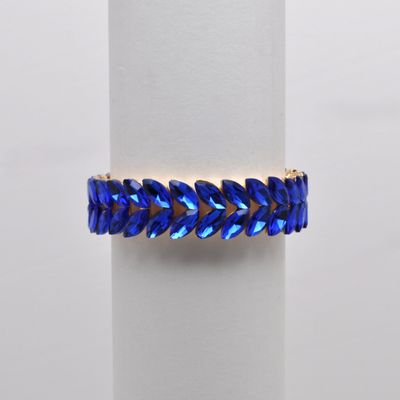 QQ3171B12G SAPP/G STRETCH MED-SIZE LEAVES BRACELET