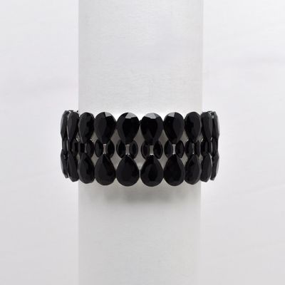 QQ3151B2S1 JET-BLK/S TWO ROW PEAR/MARQ SHP BRACE