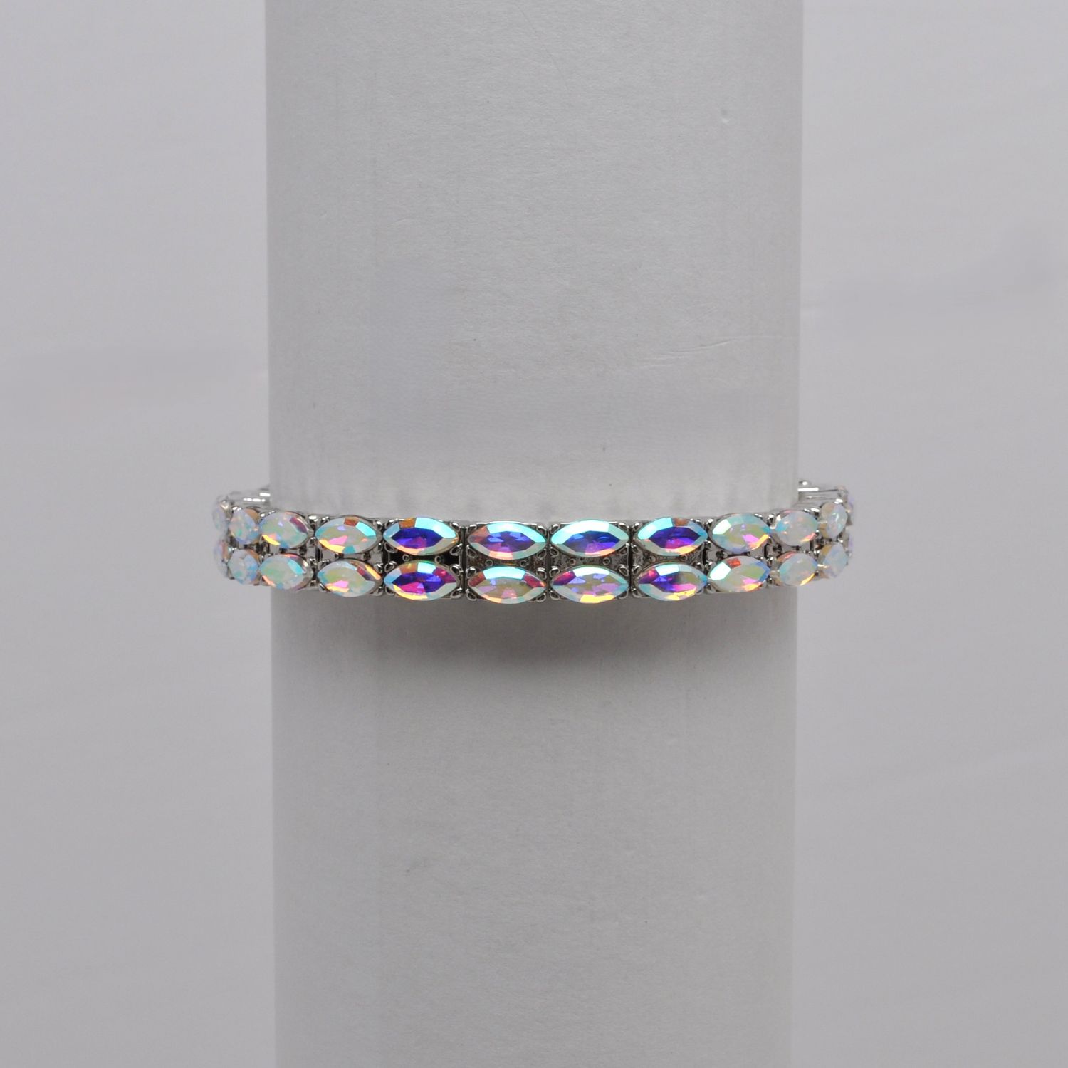 QQ4061B3S  AB/S TWO ROW MINI MARQ STN STRCH  BRCLT