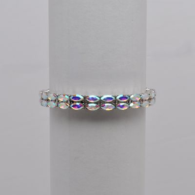 QQ4061B3S  AB/S TWO ROW MINI MARQ STN STRCH  BRCLT