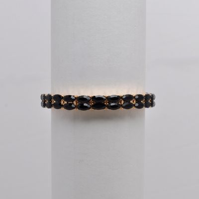 QQ4061B2G  JET-BLK/G TWO ROW MINI MARQ STN STRCH  BRCLT