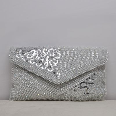 HF6234CS SILV ENVELOPE SHAPE SEQUIN PURS