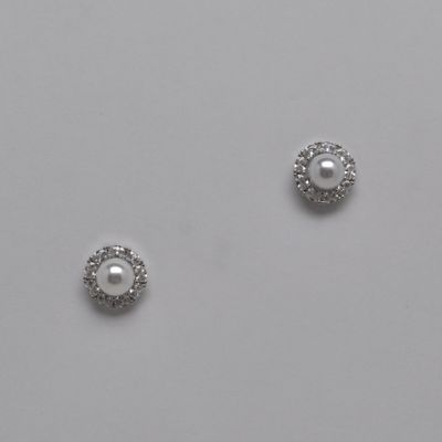 JM8645E39S1 CZ/S PEARL FRMD STUD ER