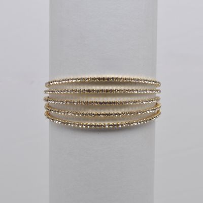 J83140B1G CLR/G MULT ROW CRYS OPEN CUFF BRAC