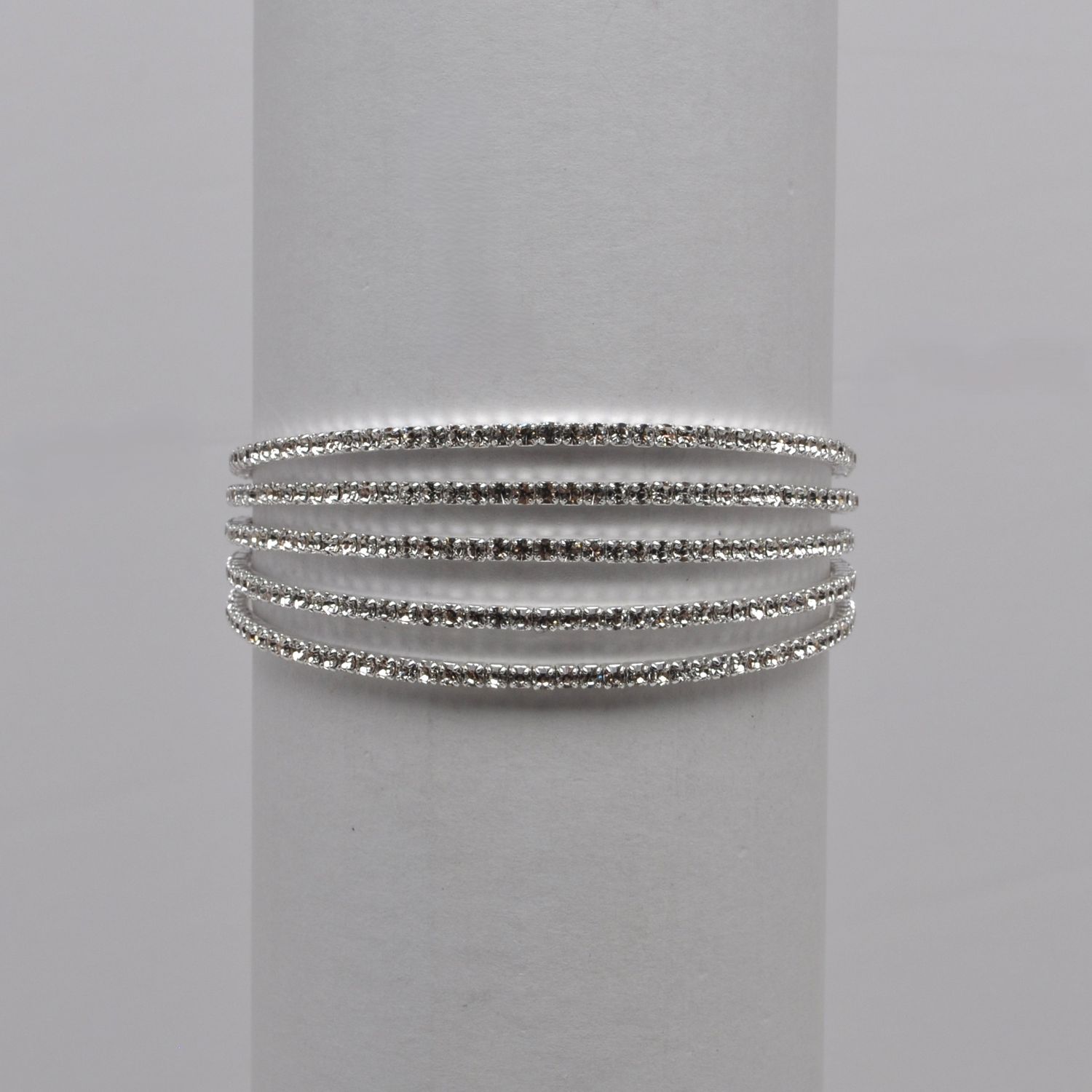 J83140B1S CLR/S MULT ROW CRYS OPEN CUFF BRAC