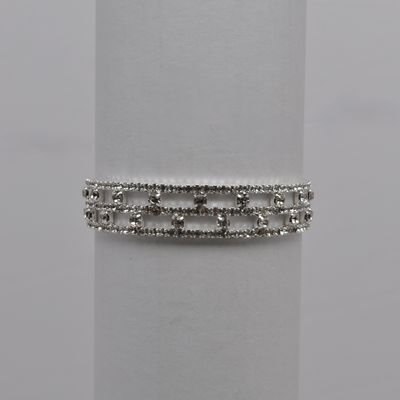 J83496B1S CRY/S DOUBLE ROW PATTERN BRAC