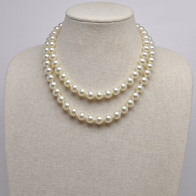 CJ3610N40 PRL 36" IVRY ENDLESS 10MM MLT PRL NECKLACE
