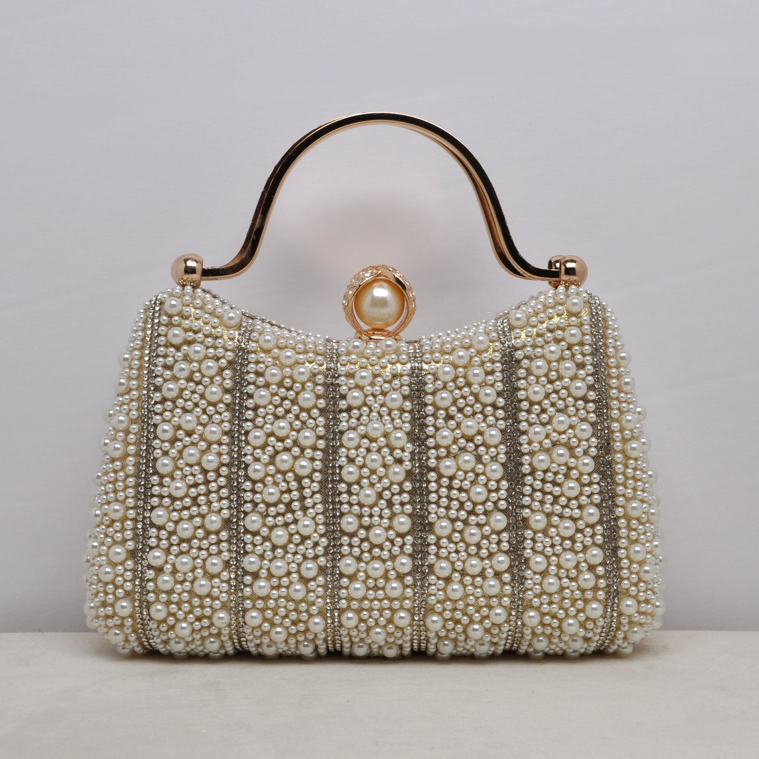 HF1008CGD PRL/GLD STRIPES W/ PEARL  FLWR TOP PUR