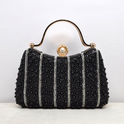 HF1008CBLK BLK/PRL STRIPES W/ PEARL  FLWR TOP PUR
