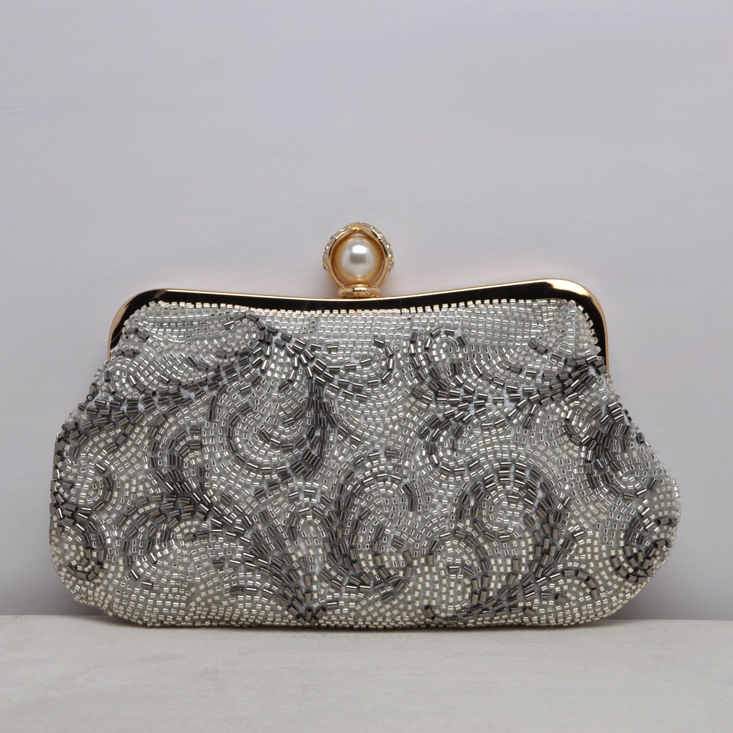 HF0722CSIL SIL BEAD STYLE FILAGREE DESIGN W' PRL TOP PURS