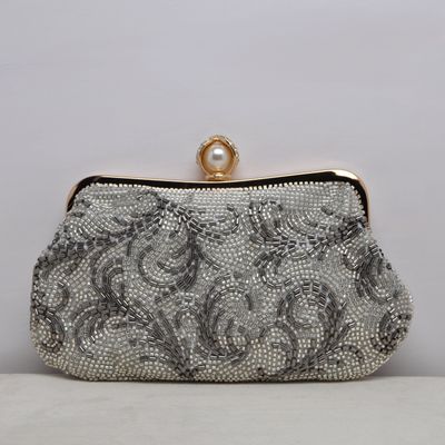 HF0722CSIL SIL BEAD STYLE FILAGREE DESIGN W' PRL TOP PURS