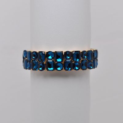 QQ3563B25G BLU/ZIRC/G  SM BLOCK RECT/RND STNS  BRCLT