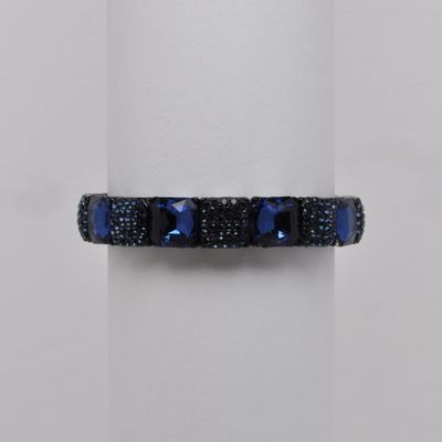QQ4100B8H  NAVY/H  ALTERNATING SQUARE CRYS &amp; PAVE STN  BRCLT