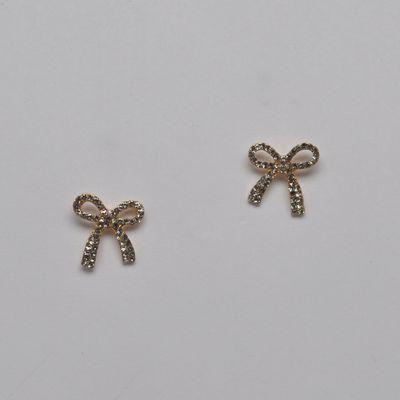 J28020E1G CRYS/GLD BOW POST  EAR
