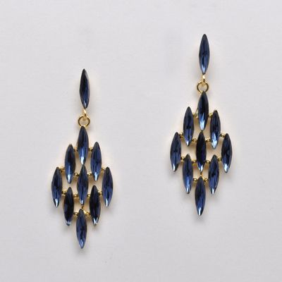 SI2505E8G NAVY/G POINTD ENDS MRQU SHAPE EAR