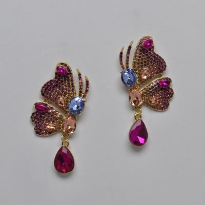 SI2513E27G  FUSCHI/G  BUTTERFLY W' BTTM TRDRP DNGL EAR