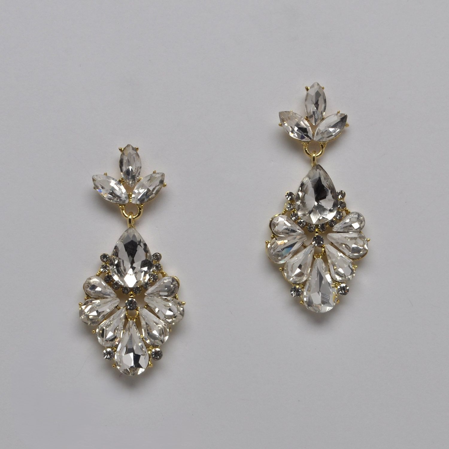 SI2518E1G CRYS/G MARQ FLWR  DANGLE W' TRDP EAR