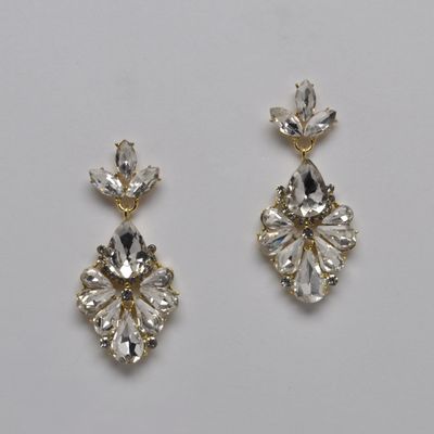 SI2518E1G CRYS/G MARQ FLWR  DANGLE W' TRDP EAR