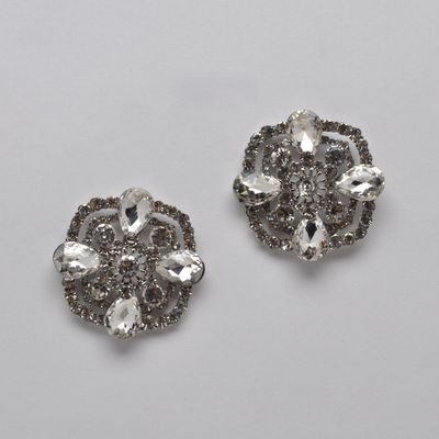 SI2521E1S CLR/S BUTTON SHAPE FLRW POST EAR