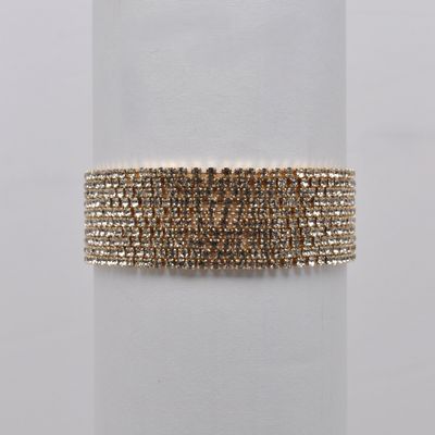 J84495B1G GOLD 10 STRAND THIN STRETCH BRAC