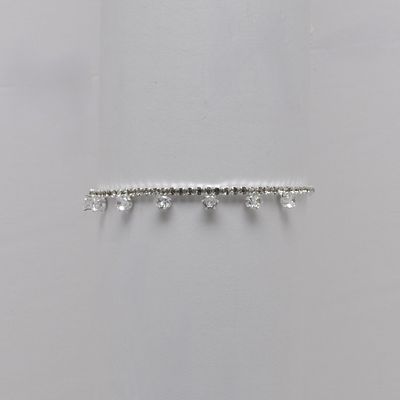 J84636B1S CZ CRY/SIL RHINESTONE ROUND SLIDE BRACELET