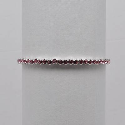 J84676B33 LT-ROSE/SIL 3MM CRYSTAL COIL BRACELET