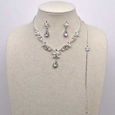J19046S1S CLR/S CRYSTAL TRDP FLOWER 3PC SET
