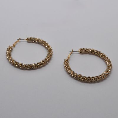 J289125E1G CRY/G 53MM RHINESTONE HOOP EARRING