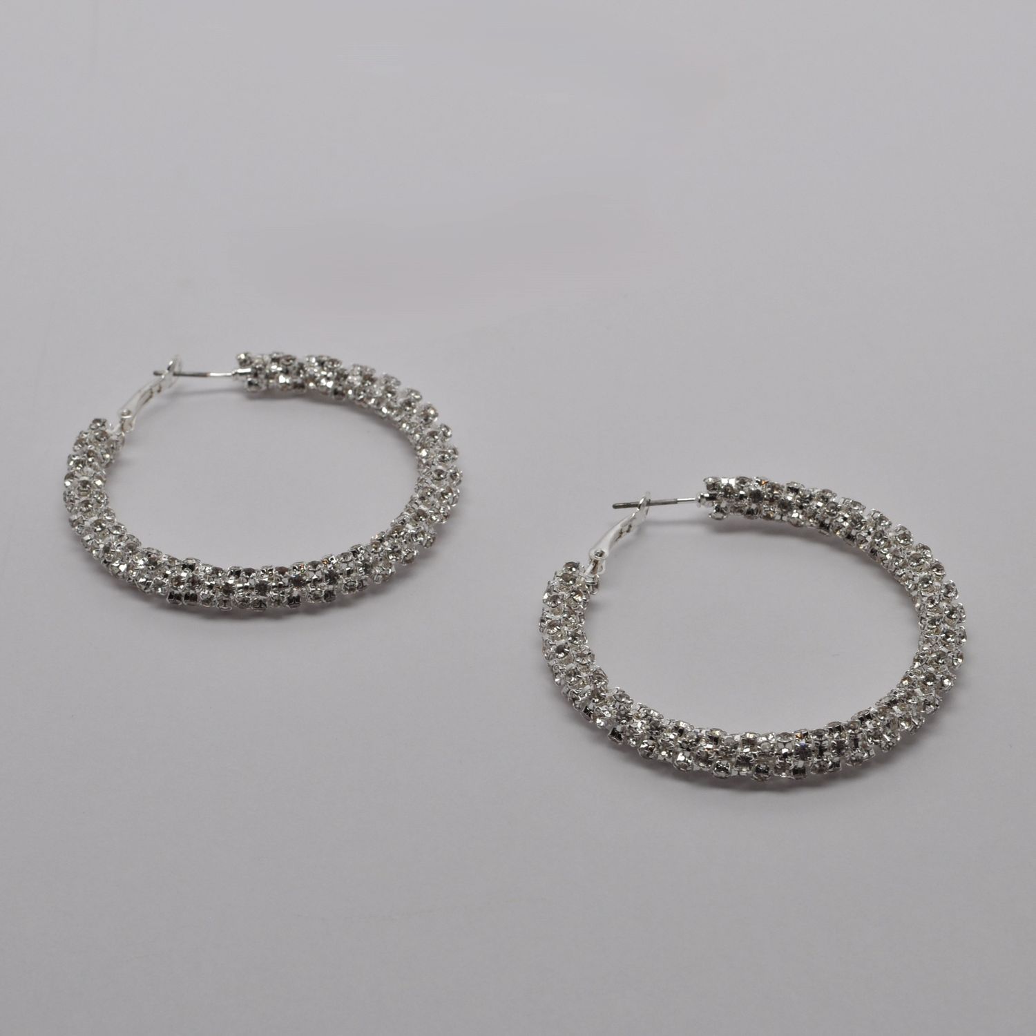 J289125E1S CRY/S 53MM RHINESTONE HOOP EARRING