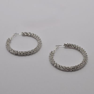 J289125E1S CRY/S 53MM RHINESTONE HOOP EARRING