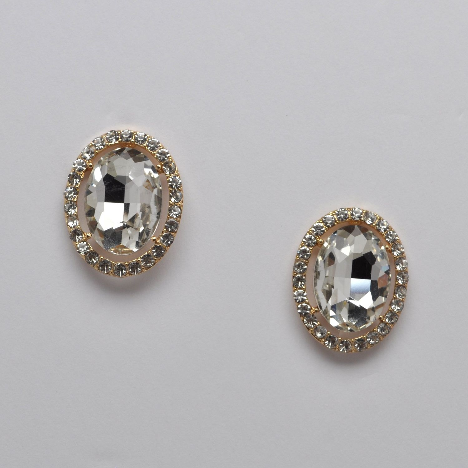 CJ0169E1G CLR/G LRG FRMD OVAL CLIP EAR