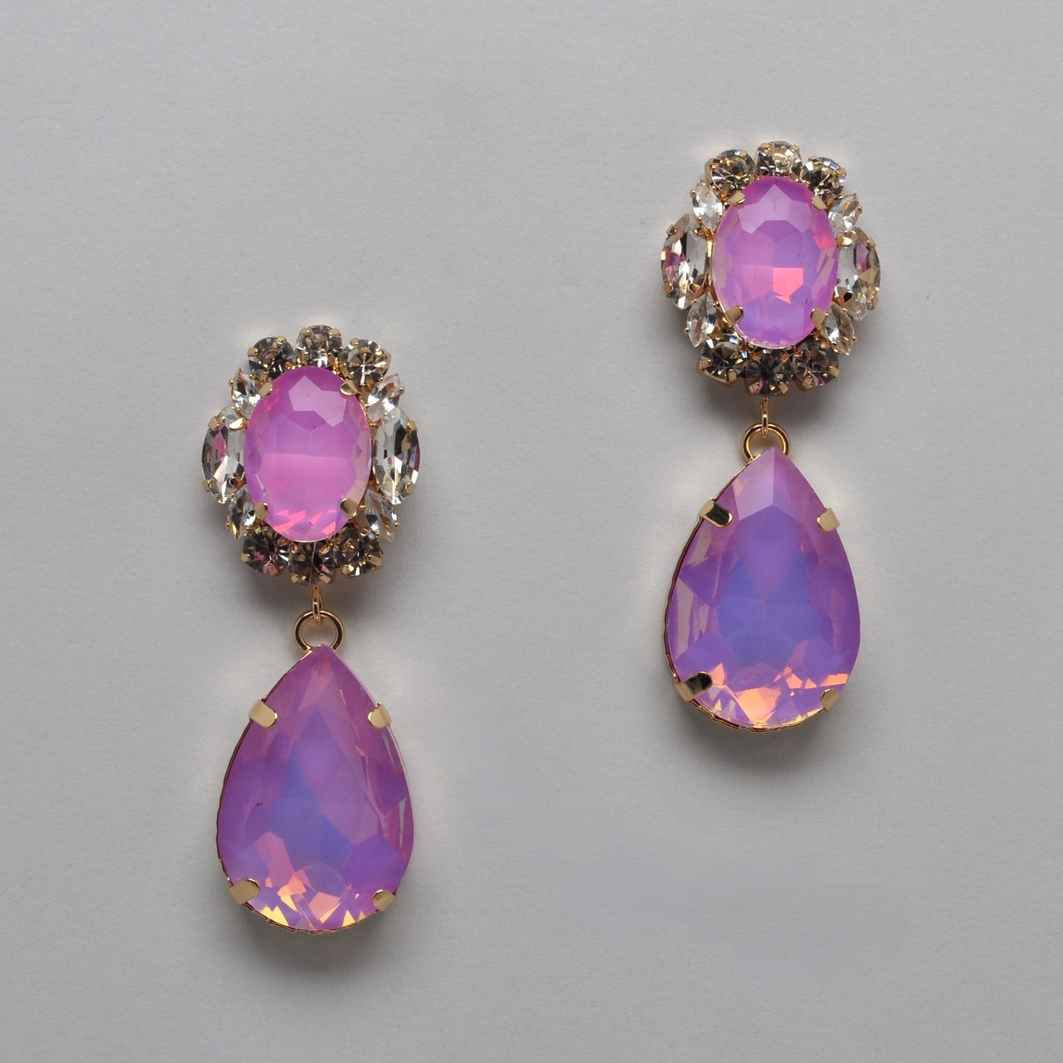 CJ2846E33G PNK-OPAL/G FASHION TRDROP W' FLWR TOP EAR