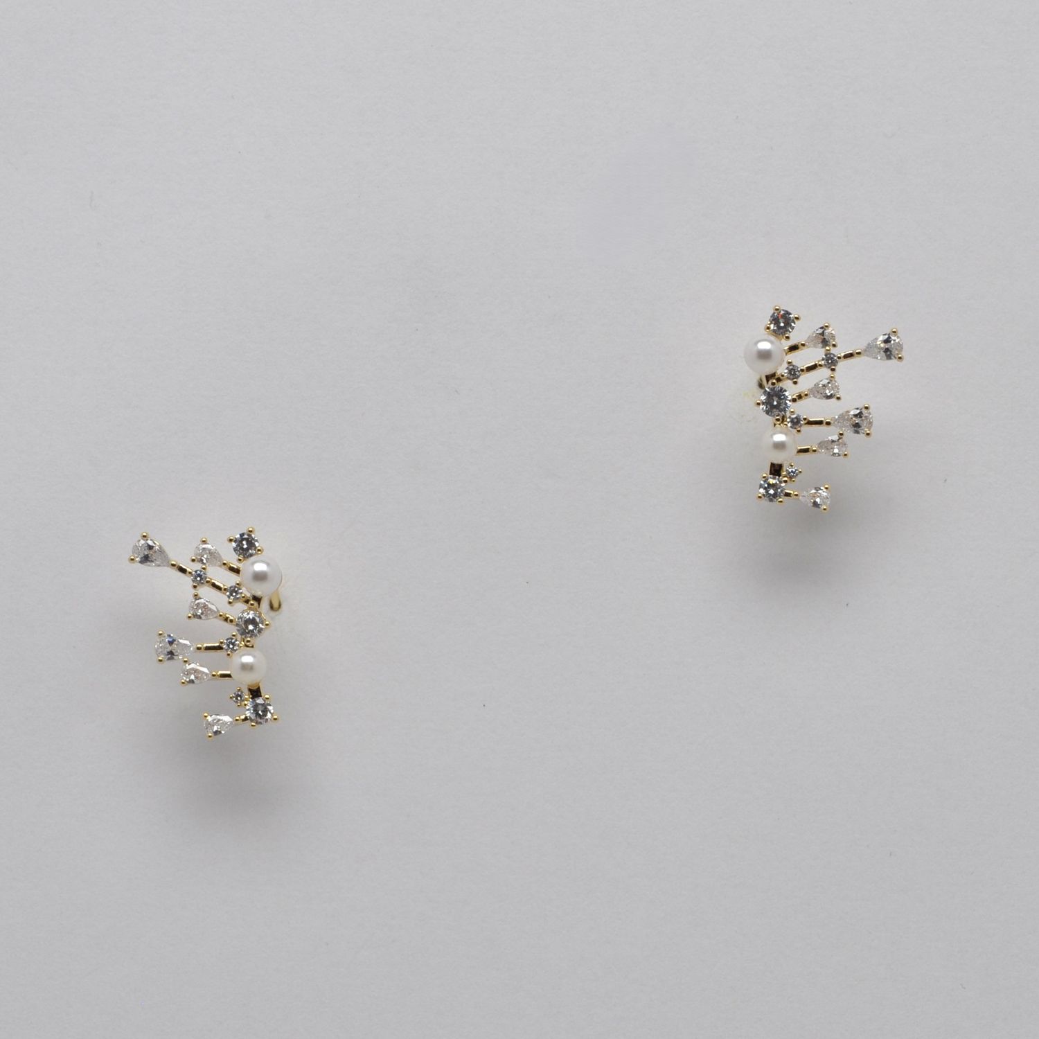 LB15036E40 PRL/CZ/G  THREE LINE DRP COMBO PRL DNGL EARR