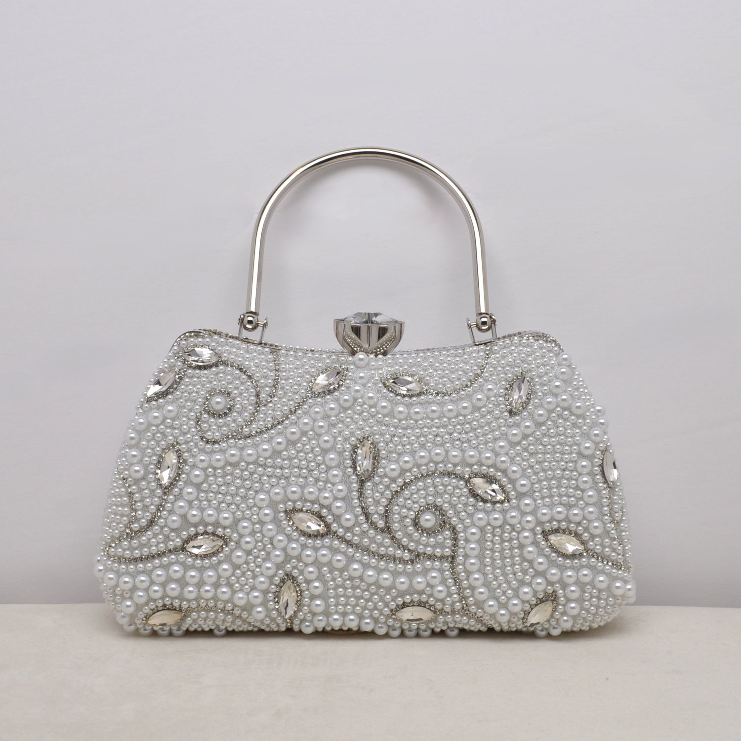 HF0194CS SIL MARQUISE STN PEARL MAZE DESIGN PUR