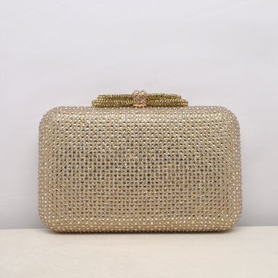 HF0196CG GLD RHINESTONE DESIGN W' BOW CLOSURE PUR