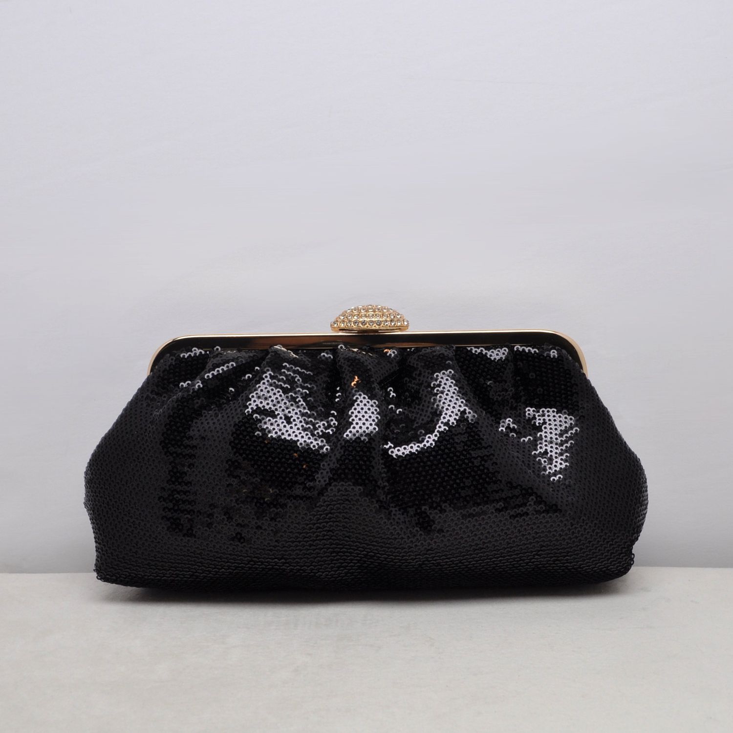 HF2525CBK BLK RHINESTONE STYLE COIN PURS