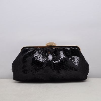 HF2525CBK BLK RHINESTONE STYLE COIN PURS