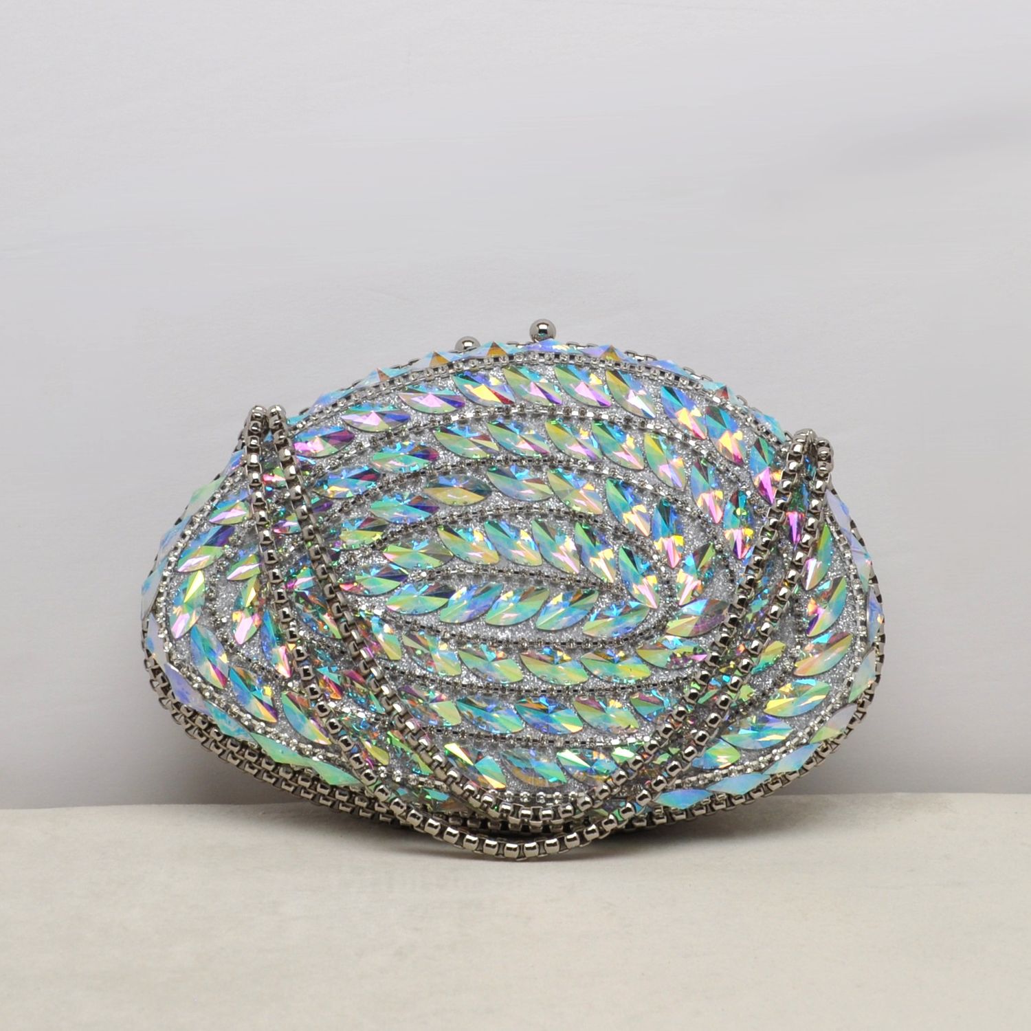 HF6025C3S AB/SIL OVAL ALL OVER MRQUISE CRYSTAL PURS