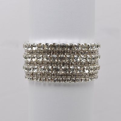 J84688B1S CLR/S MULT STRAND RHINESTONE  BRAC