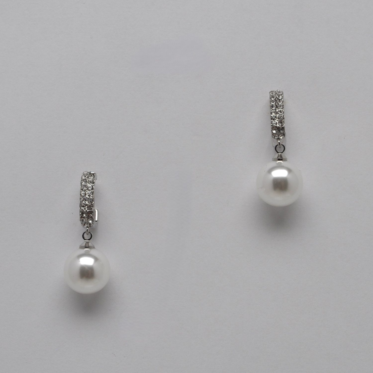 LB151160E39S  CZ PRL CRY/SIL RHINESTONE HOOP DROP EARR