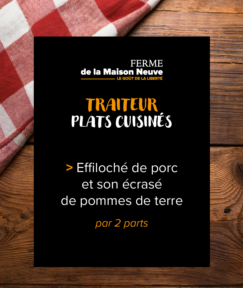 Éffiloché de porc et son écrasé de pommes de terre - 10,50€ la part